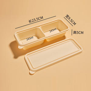 Congélateur à <span class=keywords><strong>micro</strong></span>-ondes jetable biodégradable japonais Boîte d'emballage déjeuner à emporter amidon de maïs 3 compartiments Conteneur alimentaire Togo - Product Image 2