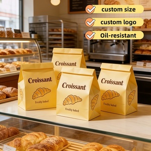 Bolsas de Papel Kraft Blancas Antigrasa Desechables al por Mayor con Logotipo Personalizado, Impresión con Materiales Reciclados para Pan, Donuts y <span class=keywords><strong>Bagels</strong></span> - Product Image 6