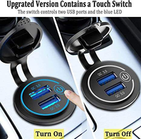 Prise de charge rapide Type C 12V 24V 36W, chargeur double port PD avec interrupteur marche/arrêt pour véhicules