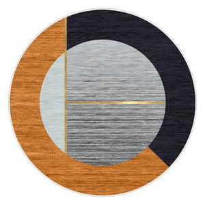 Alfombra Redonda de Estilo Italiano con Patrón Abstracto, de Terciopelo Cristal, Resistente a las Manchas, para Sala de Estar, Dormitorio, H-239-8 - Product Image 4