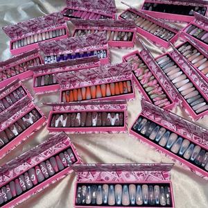 Großhandel Nagelpresse individuelles Nageldekorationsdesign reines handgefertigtes rosa Gel-Nagelpresse - Product Image 5