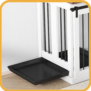 Elegante Dubbele Hondenkrat Meubels Houten Tafel Hondenkrat Met Dienblad Ruime Hondenkennel Inclusief Verwijderbare Verdeler - Product Image 3