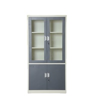 Meubles de bureau en acier, 1 pièce, Design moderne, placard de rangement en verre, 2 portes, meuble de remplissage