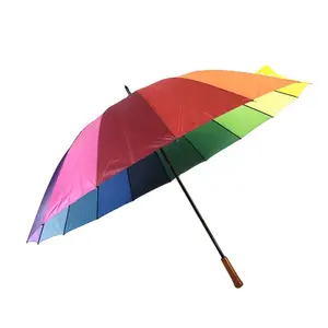 Guarda-chuva ovida com logo impressa, guarda-chuva colorido de 30 polegadas de golfe promoção da fábrica da china