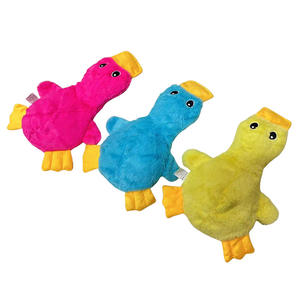 Jouets pour animaux de compagnie en gros : Canard jaune en peluche avec son et bruit de papier simulés, jouet à mâcher pour chiens - Product Image 2