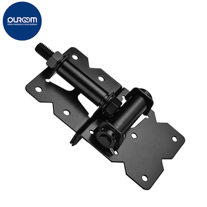 Bản lề cổng màu đen hiện đại cho cổng Vinyl tự đóng hàng rào nhựa <span class=keywords><strong>PVC</strong></span> với phần cứng đóng mềm ngoài trời bằng thép và sắt - Product Image 1