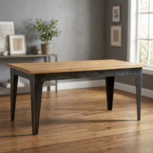 Industrial & Vintage Foldable <b>Console</b> Table Solid Mango Wood Top Metal Frame Rustic Finish Villa/Farmhouse Apartment Living Room - Product Image 3