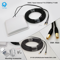 Antenne panneau MiMo de haute qualité et à prix d'usine 2*14dBi 1710-2700 Mhz avec puissance maximale de 100W et VSWR de 1.5 pour la communication de signal