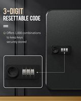 Armoire à clés 28 positions avec serrure à combinaison réinitialisable, boîte de rangement numérique sécurisée noire en acier, organisateur de clés coloré