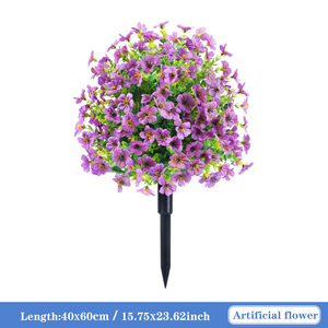 2025 vendita calda simulato giardino terra eucalipto fiori viola per giardino <span class=keywords><strong>Villa</strong></span> cortile paesaggio decorazione interna esterna - Product Image 6