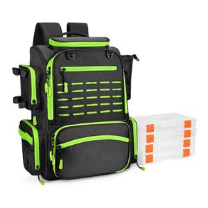 Mochila de Pesca Personalizada de Gran Capacidad, Impermeable, de Poliéster de Doble Capa para Hombre, con Soporte para Cañas de Pescar - Product Image 3