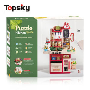 <span class=keywords><strong>Cuisine</strong></span> en plastique DIY éducative pour enfants, jeu de simulation, 63 pièces, jouets, jeu de rôle, jouets de <span class=keywords><strong>cuisine</strong></span> pour améliorer les compétences motrices des enfants - Product Image 6