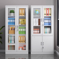 Armoire de classement métallique pour bureau, armoire de rangement en acier, armoire à dossiers en acier à 4 portes, armoire de classement métallique avec étagères réglables