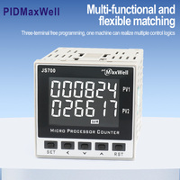 Contador Industrial JS100 de Doble Línea con Pantalla LCD de 6 Dígitos, Salida de Relé RS485 Modbus, Entrada NPN, Alimentación de 85-265 VCA, Programable