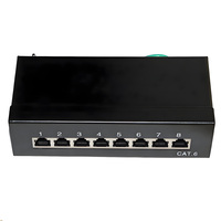 Panneau de brassage réseau professionnel blindé 8 ports Cat5e/Cat6/Cat.6A RJ45 mural pour centre de données, bureau et projets de vidéosurveillance
