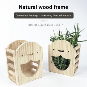 Konijn Hooi Feeder Cilindrische Stand Voeding Manager Houten Hooi Houder Voor Cavia Konijn Kooi Konijn Hooi Dispenser Staand - Product Image 2