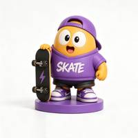 Figurines PVC 8,5 cm mignonnes SKATE VIBES en forme d'œuf, boîte mystère, jouets personnalisés amusants, collection d'art de designer, cadeau