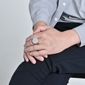 Hiệp sĩ của Templar vòng 18K mạ vàng thép không gỉ Thời Trung Cổ ban nhạc tùy chỉnh người đàn ông của Crusader đồ trang sức với biểu tượng khắc - Product Image 4