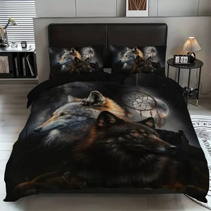 Parure <span class=keywords><strong>de</strong></span> <span class=keywords><strong>lit</strong></span> 3D Lion en polyester 100% (3 pièces) pour adolescents - Motif animalier moderne - Product Image 6