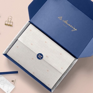 Custom Corrugated Gift Fold Box Shipping Paper Mailer Box Packaging With Logo For Cloth Sticker+paper Bag+tissue Paper+gift Card