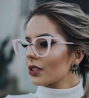 Lunettes de vue tendance 2019 pour femmes, monture irrégulière, style œil de chat, pour myopie, lunettes d'ordinateur, verres optiques transparents