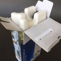Insert moulé en pâte de bagasse biodégradable pour emballage de bouteilles d'eau, personnalisable et à conception libre, fabriqué par pressage à sec