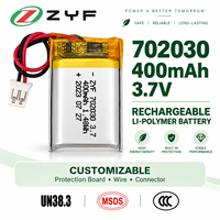 Batterie Li-Polymère OEM ODM 400mAh 500mAh 3.7V 702030 pour Appareil de Beauté Portable, Soins de la Peau et Appareil de Massage Facial