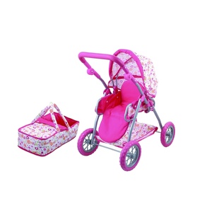 Poussette jouet <span class=keywords><strong>de</strong></span> haute qualité, design <span class=keywords><strong>de</strong></span> couleur <span class=keywords><strong>rouge</strong></span> vif d'usine, 4 roues et deux serrures <span class=keywords><strong>de</strong></span> sécurité avec poupée <span class=keywords><strong>de</strong></span> jeu - Product Image 2