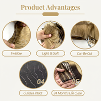 Extensions de cheveux naturels bruts européens Genius Weft en gros, double épaisseur, lisses, coupables, sans mèche apparente, pour boutiques de luxe