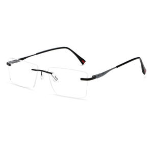Lunettes carrées sans monture Greyjack pour hommes, monture en métal, verres en ac, style professionnel confortable - Product Image 5