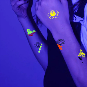 Tatuaggi Temporanei Adesivi per il Corpo con Farfalle Fluorescenti, Impermeabili e Colorati per Bambini, Viso, Mani e Braccia - Product Image 6
