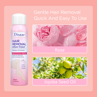 Spray mousse dépilatoire Disaar, sans douleur et en douceur, à l'aloe vera, au citron et à la rose, mousse dépilatoire biologique