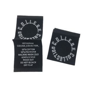 Étiquettes tissées pour col, étiquettes tissées pliées au centre, étiquettes personnalisées pour ourlets de vêtements - Product Image 2