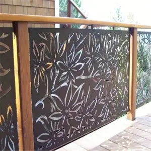 Özel Cnc bükme lazer kesim bahçe çit Metal gizlilik dekoratif Metal balkon çit