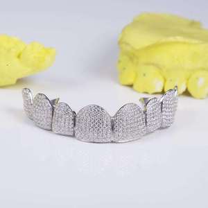 Grillz de luxe en argent sterling 925 avec diamants Moissanite pour hommes et femmes, bijoux de mode avec diamants brillants - Product Image 3