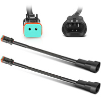 Une paire d'adaptateurs de connecteur 9005 vers DT, faisceau de câblage pour phares antibrouillard LED de voiture 12V, capacité 120W, pour Jeep JK 07-11