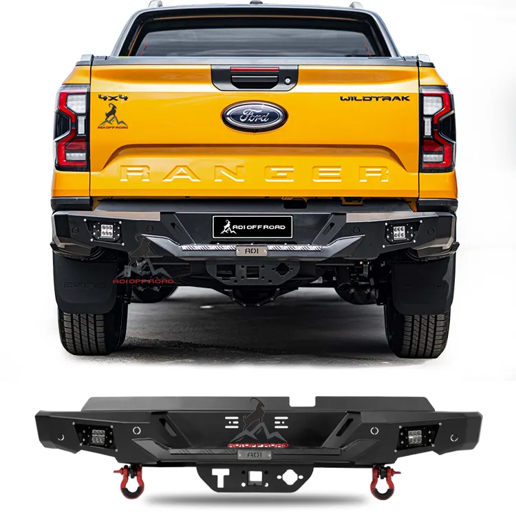 Bemper belakang lampu kabut LED, bemper belakang, bemper depan, besi, dengan lampu kabut LED, untuk FORD RANGER 2023 XLT T9