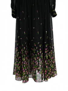 <span class=keywords><strong>Abito</strong></span> Lungo Elegante con Fiocco 2026 Moda Primavera <span class=keywords><strong>Donna</strong></span> Stampa Floreale Colorata Manica Lunga Casual Nero Maxi <span class=keywords><strong>Abito</strong></span> Lungo in Chiffon - Product Image 4