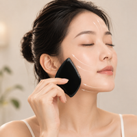Outil de massage facial et corporel authentique en pierre Bian, peigne Guasha unique à 9 bords en pierre Bian, fait main, pour thérapie SPA et acupuncture