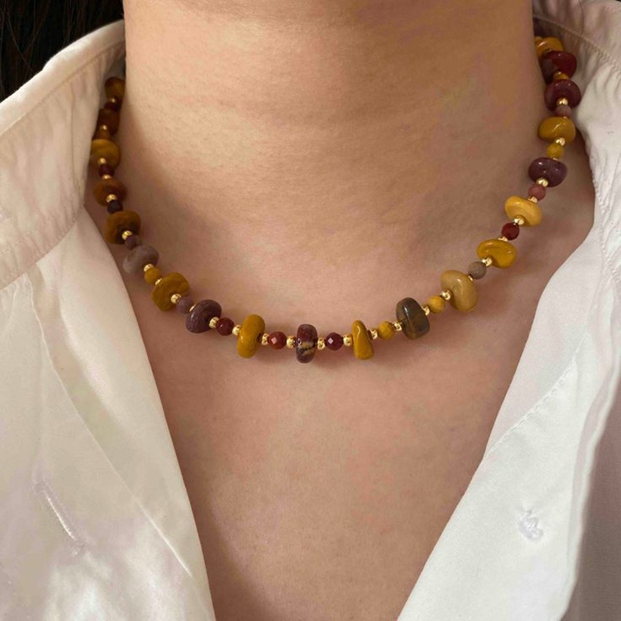 Collana Artigianale Da Uomo Con Pietre Di Ematite E Rubini, E Epite - Foto 10