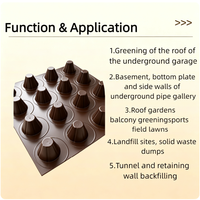 Planche de drainage ondulée en HDPE marron pour surface en gravier, 30 mètres de long, personnalisable pour l'aménagement paysager, la construction de barrages, les jardins et les parcs