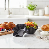 Moule à brioche antiadhésif, mini moules à tartelettes, plat en acier au carbone, écologique, compatible micro-ondes, perforé, passe au lave-vaisselle, bol à salade