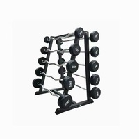 Barre de musculation fixe personnalisable, ensemble de barres de musculation durables recouvertes de caoutchouc avec plusieurs spécifications pour usage commercial en salle de sport