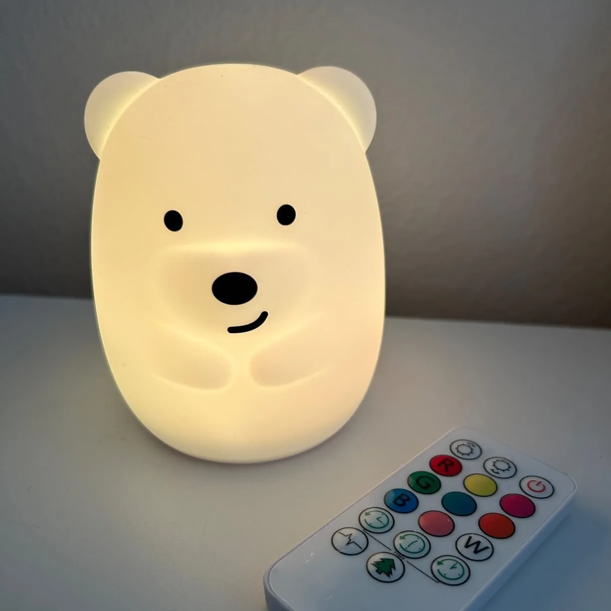 Novo Partido Aniversário Novidade Presente Lâmpada Quarto Recarregável Toque LED Luz Portátil Silicone 3D Urso Night Light para Crianças