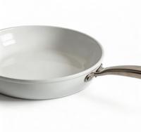 Poêle à frire en aluminium blanc de 22 cm avec poignée creuse en acier inoxydable, poêle en aluminium moulé sous pression pour une utilisation polyvalente