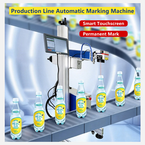 Machine de marquage laser à fibre volante CW 30W 50W, graveur laser en ligne sur convoyeur pour plastique, métal, code de date, numéro de lot - Product Image 1