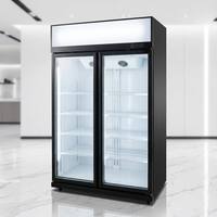 Réfrigérateurs commerciaux à porte vitrée, à température unique, pour boissons, vitrines de présentation, sur mesure, à refroidissement par air, mécaniques, avec LED