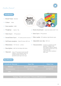 Masker Wajah lipat datar <span class=keywords><strong>N95</strong></span>, Respirator pelindung pribadi Model 8865 disetujui NIOSH dengan katup - Product Image 5