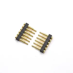 2 3 4 5pin Brass Gold Plating waterproof right angle spring-loaded male female socket magnetic pogo pin connector