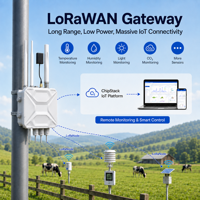 LoRaWAN Outdoor Gateway OEM ODM Service for Smart Agriculture Industrial Automation and IoT Connectivity
